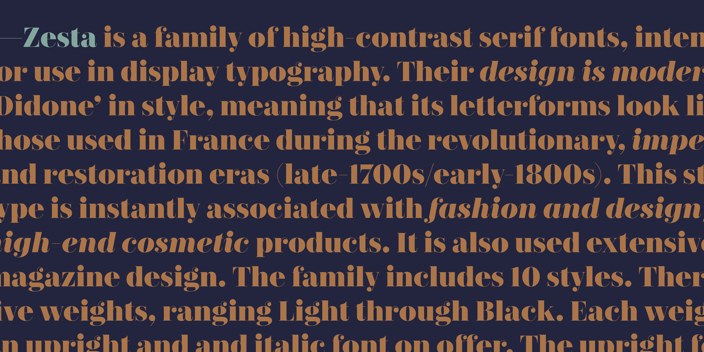 Zesta Light Font preview